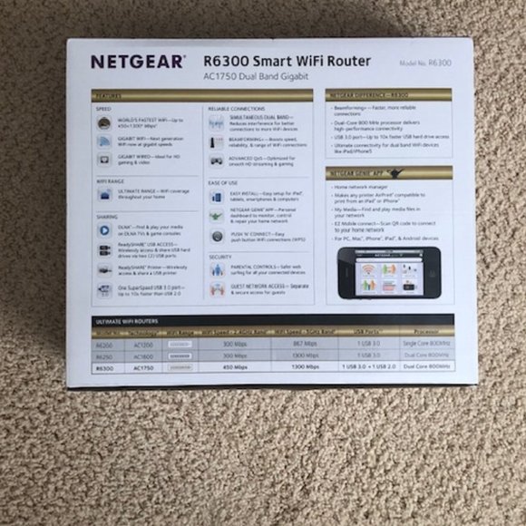 Net Gear R6300 V2 Smart WiFi Wireless Router AC1750 - Picture 3 of 9